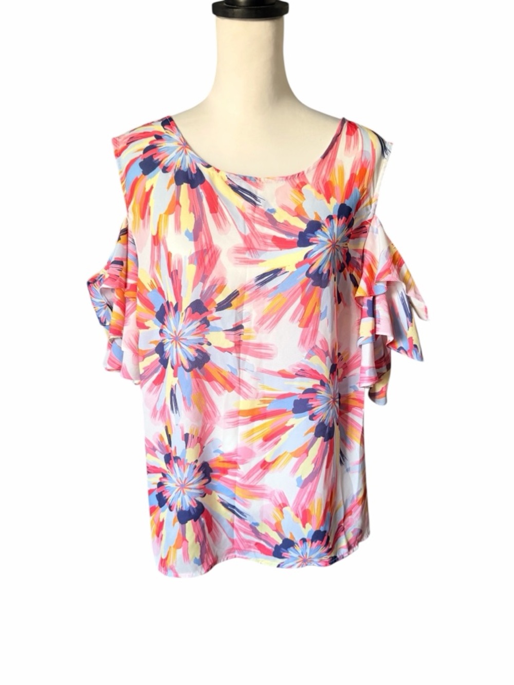 Sweet Pea for New York and Company Multicolor Watercolor Stripe Blouse XL
